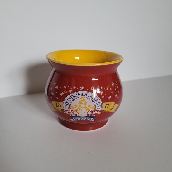 1 LEFT! Christkindlmarket Chicago 2017 Red Yellow China Kettle Glühwein Mug 3" - Picture 3 of 6